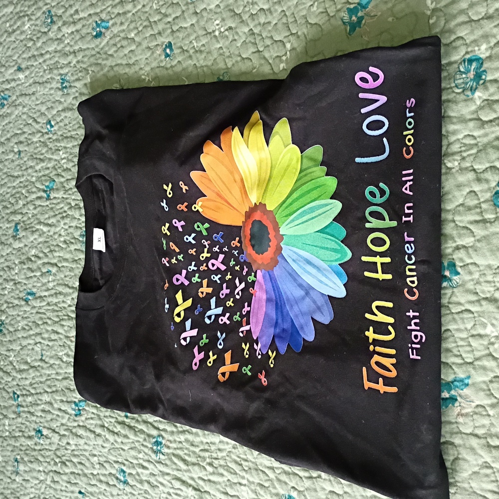 Powerful Message Colorful Flower Design T-shirt XL NIP